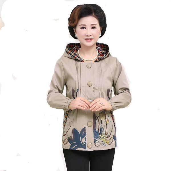 elegant middle-aged women's spring and autumn new loose large size printed long-sleeved printed hooded jacket, Black;brown
elegant middle-aged women's spring and autumn new loose large size printed long-sleeved printed hooded jacket, Black;brown