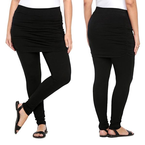 women's leggings 6xl fitness plus size women pants wrap hip side pleated skirt fake two pieces leggins seamless high waist, Black
women's leggings 6xl fitness plus size women pants wrap hip side pleated skirt fake two pieces leggins seamless high waist, Black