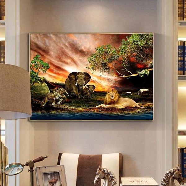 lions elephant tree landscape canvas painting wildlife animal posters prints cuadros wall art picture for living room modern home decor
lions elephant tree landscape canvas painting wildlife animal posters prints cuadros wall art picture for living room modern home decor