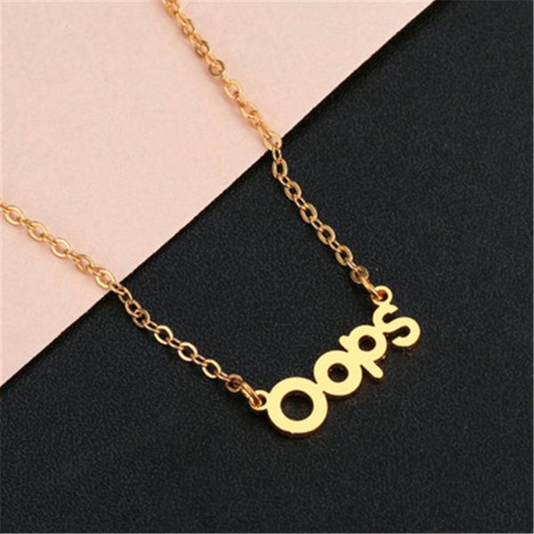 selling stainless steel english letter oops pendant clavicle necklace selling accessories in europe and america, Silver
selling stainless steel english letter oops pendant clavicle necklace selling accessories in europe and america, Silver