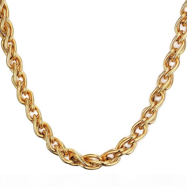 mens simple jewelry collar joyas titanium steel 18k gold plated o shaped twisted men chains necklaces 61cm*0.7cm, Silver 
mens simple jewelry collar joyas titanium steel 18k gold plated o shaped twisted men chains necklaces 61cm*0.7cm, Silver