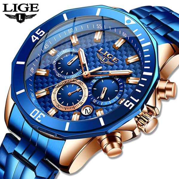 2020 new lige blue steel strap mens watches luxury watch men brand sport waterproof quartz clock relogio masculino, Slivery;brown
2020 new lige blue steel strap mens watches luxury watch men brand sport waterproof quartz clock relogio masculino, Slivery;brown