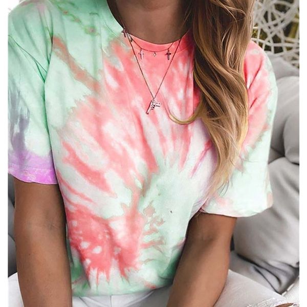 fashion casual tie dye print women short sleeve crew neck loose holiday vintage t shirts streetwear, White
fashion casual tie dye print women short sleeve crew neck loose holiday vintage t shirts streetwear, White