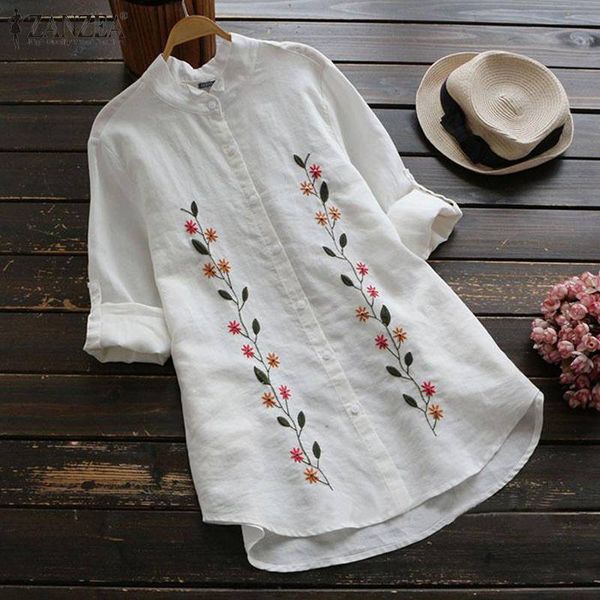 women's blouses & shirts zanzea women embroidery blouse kaftan long sleeve female lapel floral blusas casual button tunic plus size 5x, White
women's blouses & shirts zanzea women embroidery blouse kaftan long sleeve female lapel floral blusas casual button tunic plus size 5x, White