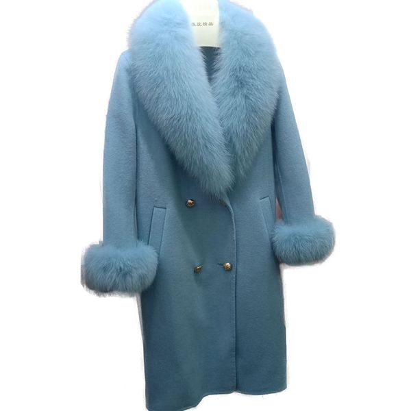 autumn 2020 wool coat women with real fur collar female outwear jacket warm elegant long wool jacket with real fur cuff, Black
autumn 2020 wool coat women with real fur collar female outwear jacket warm elegant long wool jacket with real fur cuff, Black