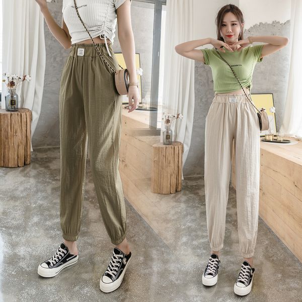 women dressises 2020 summer new fashion korean ice silk cotton linen beam feet harem pants cropped pants loose casual pants women, Black;white
women dressises 2020 summer new fashion korean ice silk cotton linen beam feet harem pants cropped pants loose casual pants women, Black;white