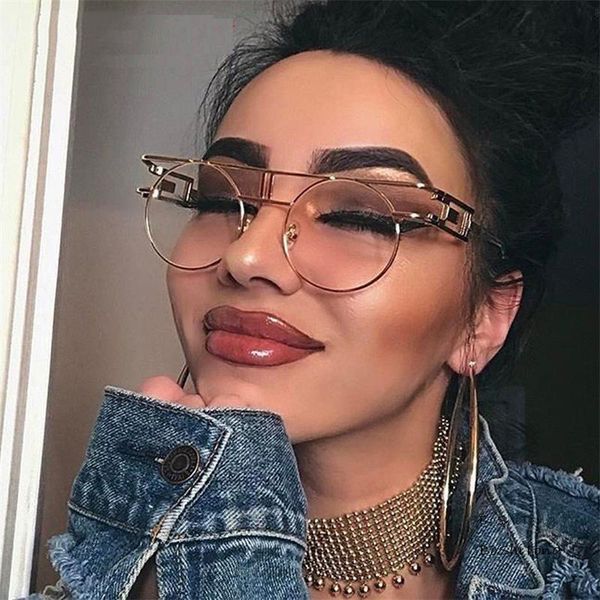 retro punk designer oversized sunglasses for men clear lens alloy gothic steampunk sunglasses mirror round vintage eyewear uv400, White;black
retro punk designer oversized sunglasses for men clear lens alloy gothic steampunk sunglasses mirror round vintage eyewear uv400, White;black