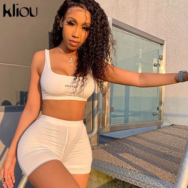 kliou fitness tracksuit women matching set letter print sporty tank biker shorts elastic workout fashion casual outfits, Black;white
kliou fitness tracksuit women matching set letter print sporty tank biker shorts elastic workout fashion casual outfits, Black;white