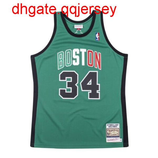 aul pierce #34 mitchell & ness green 2007-08 jersey throwbacks vest stitched basketball jerseys, Gray 
aul pierce #34 mitchell & ness green 2007-08 jersey throwbacks vest stitched basketball jerseys, Gray