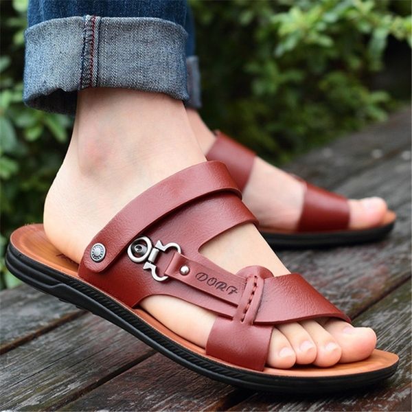 new men's leather casual cool slippers men's sandals beach slippers flip flops summer beach shoes, Black
new men's leather casual cool slippers men's sandals beach slippers flip flops summer beach shoes, Black