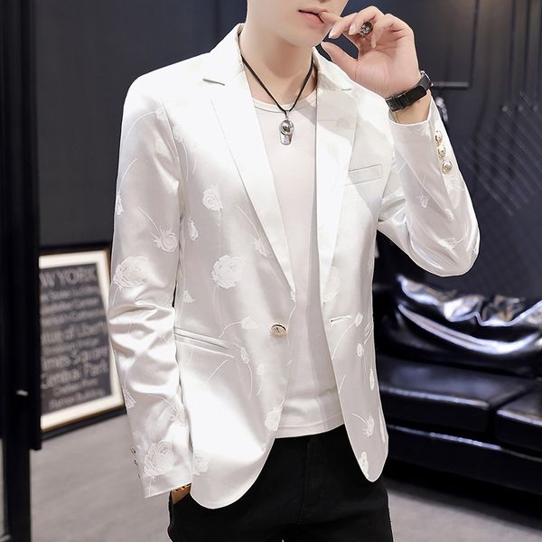 men's suits & blazers 2021 slim-fit handsome printed suit youth fashion autumn jacquard, White;black
men's suits & blazers 2021 slim-fit handsome printed suit youth fashion autumn jacquard, White;black