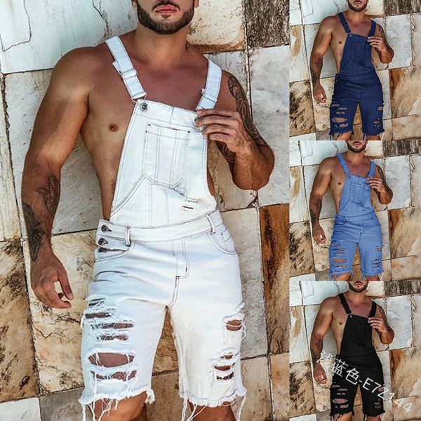 men's pants s-4xl men plus size solid ripped jeans overalls short casual bleached washed pockets button hole denim playsuits, Black
men's pants s-4xl men plus size solid ripped jeans overalls short casual bleached washed pockets button hole denim playsuits, Black
