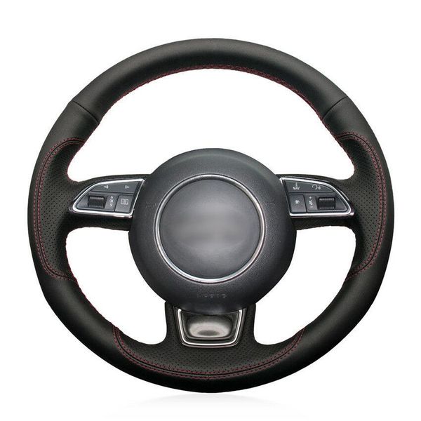 for audi a1 a3 a5 car steering wheel cover black leather red thread diy custom
for audi a1 a3 a5 car steering wheel cover black leather red thread diy custom