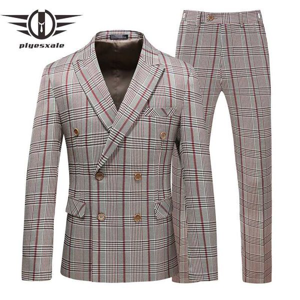 men's suits & blazers plyesxale three pieces men double breasted suit slim fit mens plaid elegant prom dresses casual party male 5xl q1, White;black
men's suits & blazers plyesxale three pieces men double breasted suit slim fit mens plaid elegant prom dresses casual party male 5xl q1, White;black