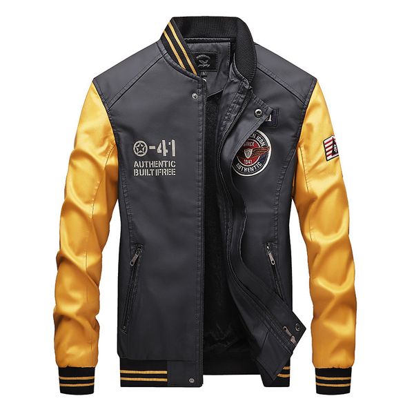 men's fur & faux southeast asia wish autumn leisure man leather color matching baseball locomotive pu jacket, Black
men's fur & faux southeast asia wish autumn leisure man leather color matching baseball locomotive pu jacket, Black