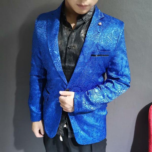 men's suits & blazers stylish blazer business casual party wedding suit coat rose jaquard print slim fit royal blue black promo for men, White;black
men's suits & blazers stylish blazer business casual party wedding suit coat rose jaquard print slim fit royal blue black promo for men, White;black