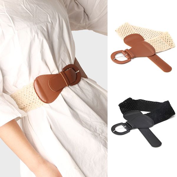 elastic nylon belts for woman hollow wide ladies dress belt black female corset belt pasek damski, Black;brown
elastic nylon belts for woman hollow wide ladies dress belt black female corset belt pasek damski, Black;brown