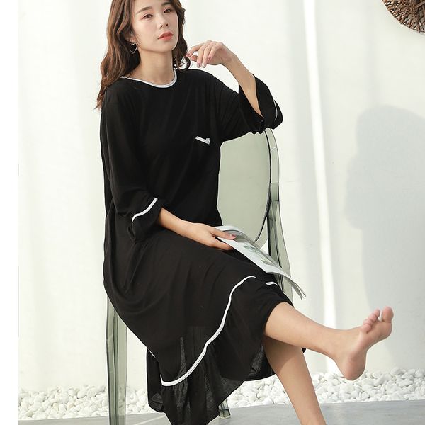 women plus size cotton nightdress bathrobe gown casual loose sleepwear home clothes long sleeve mid-calf nightwear nightgown 3xl, Black;red 
women plus size cotton nightdress bathrobe gown casual loose sleepwear home clothes long sleeve mid-calf nightwear nightgown 3xl, Black;red