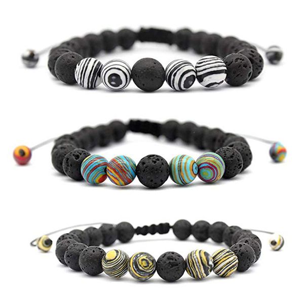 8mm malachite volcanic stone glamour jewelry beaded, strands bracelets essential oil perfume diffuser bracelet adjustable weave bracelet, Black
8mm malachite volcanic stone glamour jewelry beaded, strands bracelets essential oil perfume diffuser bracelet adjustable weave bracelet, Black