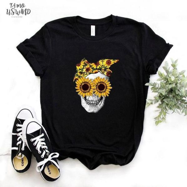 bandana skull sunflower print women tshirt flutter sleeve cotton casual funny t shirt gift for lady yong girl tee 6 color, White
bandana skull sunflower print women tshirt flutter sleeve cotton casual funny t shirt gift for lady yong girl tee 6 color, White