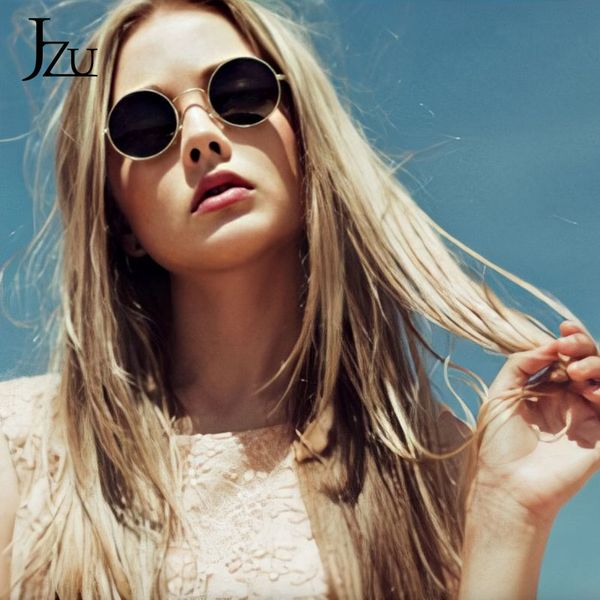 retro classic cool retro round polarized handsome sunglasses male brand designer sunglasses female metal frame black lens glasse, White;black