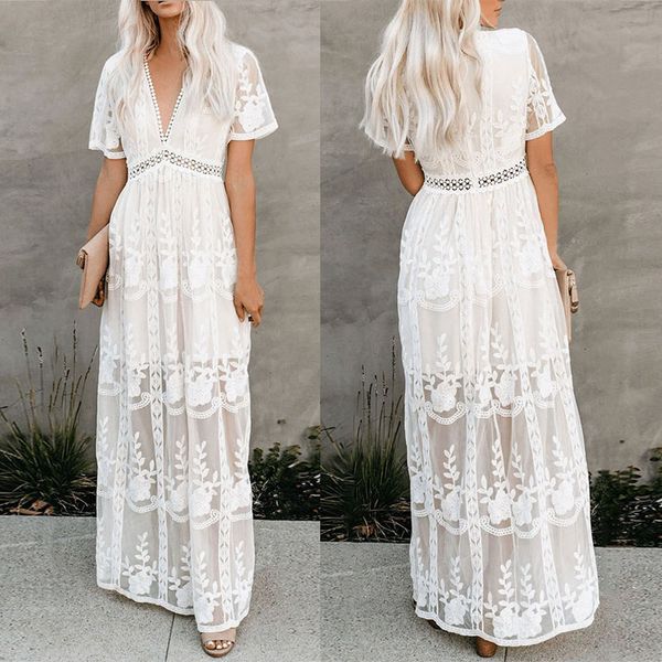 summer boho women maxi dress loose embroidery white lace long tunic beach dress vacation holiday clothes, Black;gray
summer boho women maxi dress loose embroidery white lace long tunic beach dress vacation holiday clothes, Black;gray