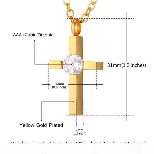 quality stainless steel cross pendant necklace with clear cubic zirconia 18k real gold plated jewelry for women men, Silver
quality stainless steel cross pendant necklace with clear cubic zirconia 18k real gold plated jewelry for women men, Silver