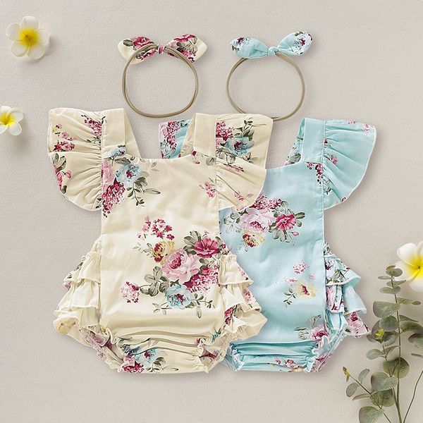 0-18m summer newborn baby girls clothes cute floral rompers set flare sleeve jumpsuit with headband, White
0-18m summer newborn baby girls clothes cute floral rompers set flare sleeve jumpsuit with headband, White