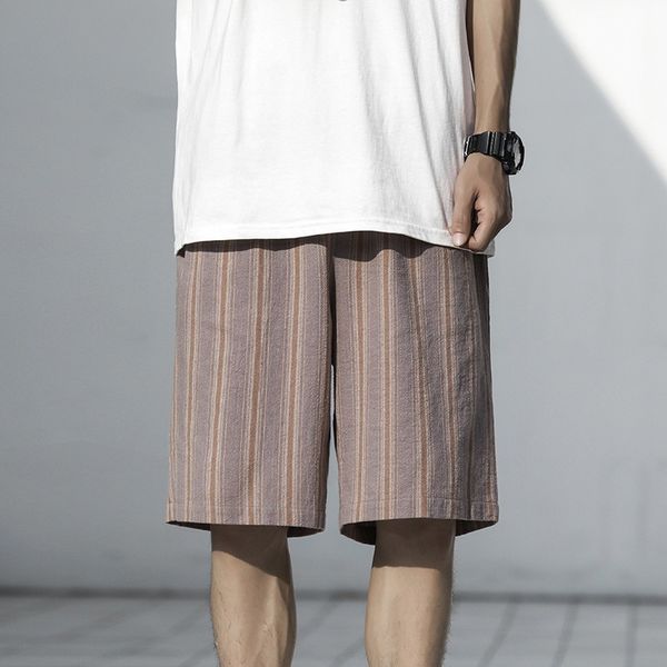 casual shorts mens shorts striped cotton and linen thin summer breathable adjustable waist essentials, White;black
casual shorts mens shorts striped cotton and linen thin summer breathable adjustable waist essentials, White;black