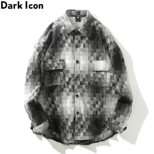 men's casual shirts dark black white plaid thick shirt jackets men turn-down collar outwear jacket for, White;black
men's casual shirts dark black white plaid thick shirt jackets men turn-down collar outwear jacket for, White;black