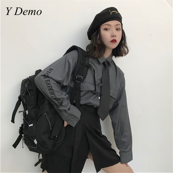 women's blouses & shirts harajuku woman letters printing shirt long sleeve loose necktie female blouse school girl, White
women's blouses & shirts harajuku woman letters printing shirt long sleeve loose necktie female blouse school girl, White