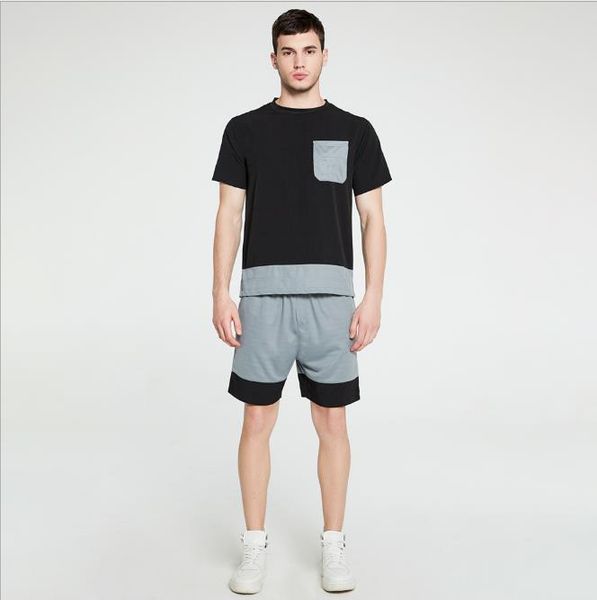 mens summer designer shorts sets short sleeve tshirt panelled pocket casual fashion sport tracksuits male clothing, Gray
mens summer designer shorts sets short sleeve tshirt panelled pocket casual fashion sport tracksuits male clothing, Gray