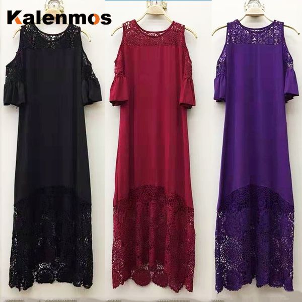 kalenmos elegant summer dress women office 2020 plus size slim lace maxi dresses vintage off shoulder long party vestidos, White;black
kalenmos elegant summer dress women office 2020 plus size slim lace maxi dresses vintage off shoulder long party vestidos, White;black