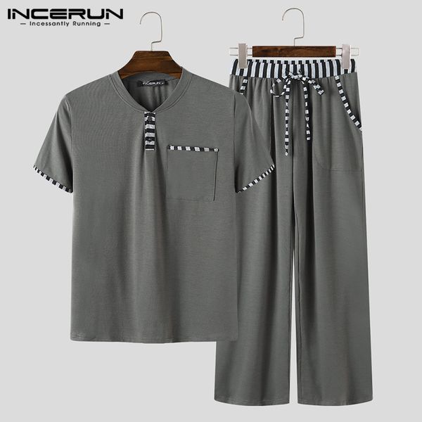 mens sets homewear short sleeve casual v neck t shirt pants bodybuilding workout patchwork men suit summer pajamas sets incerun, Gray
mens sets homewear short sleeve casual v neck t shirt pants bodybuilding workout patchwork men suit summer pajamas sets incerun, Gray