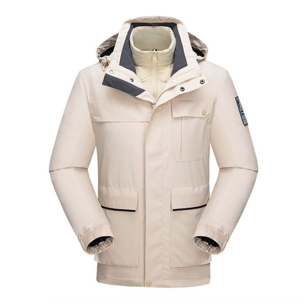 1fztd three-in-one winter outdoor windproof rainproof detachable three-in-one winter outdoor windproof rainproof detachable down down jacket, Blue;black
