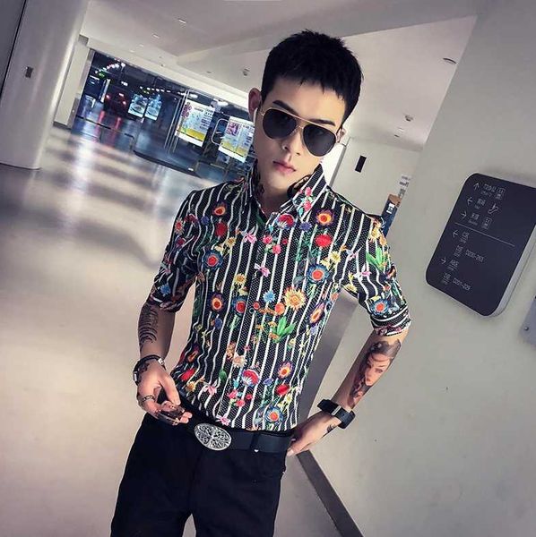 men's shirts striped print middle sleeve slim male fashion casual lapel blouse summer new arrival black, White;black
men's shirts striped print middle sleeve slim male fashion casual lapel blouse summer new arrival black, White;black