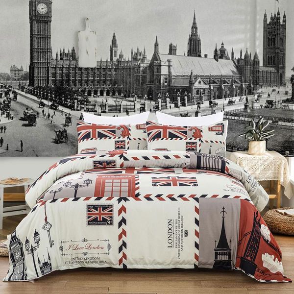 

new uk us it state geographic stamps bedding set 3d print red and white bed comforter cover home textile kids duvet covergq