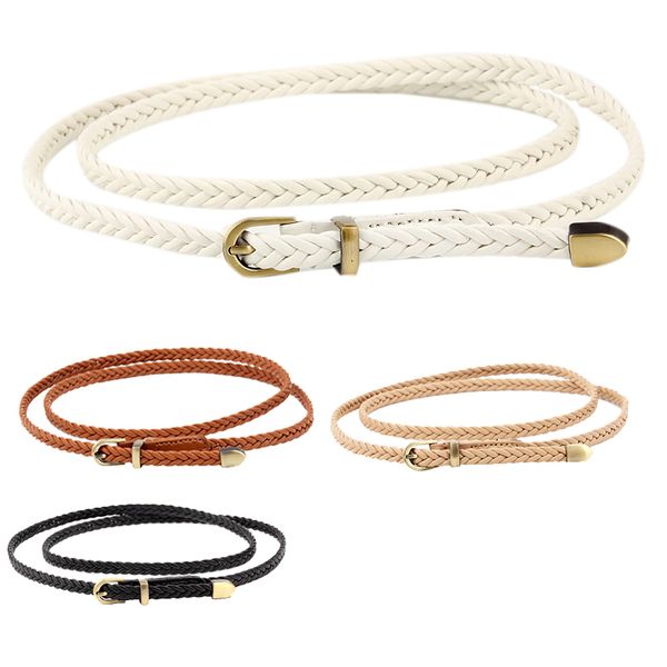 new hand-woven belt female pin buckle retro casual wild thin waist, Black;brown
new hand-woven belt female pin buckle retro casual wild thin waist, Black;brown