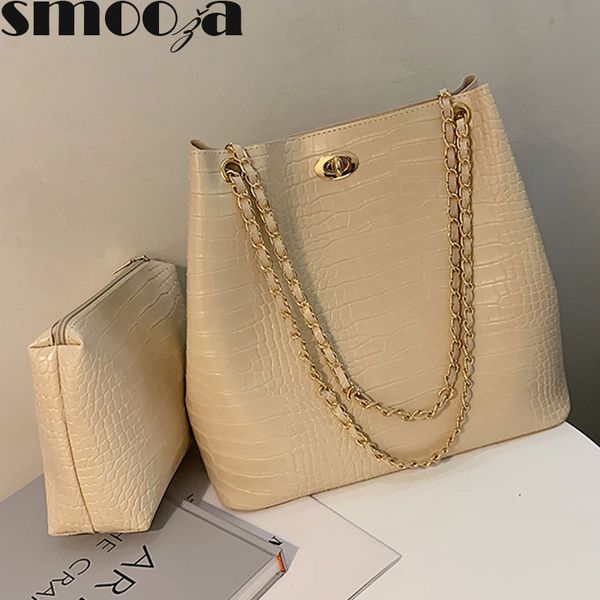 smooza casual women handbag luxury chain bag large capacity shoulder bag alligator leather tote fashion female composite
smooza casual women handbag luxury chain bag large capacity shoulder bag alligator leather tote fashion female composite