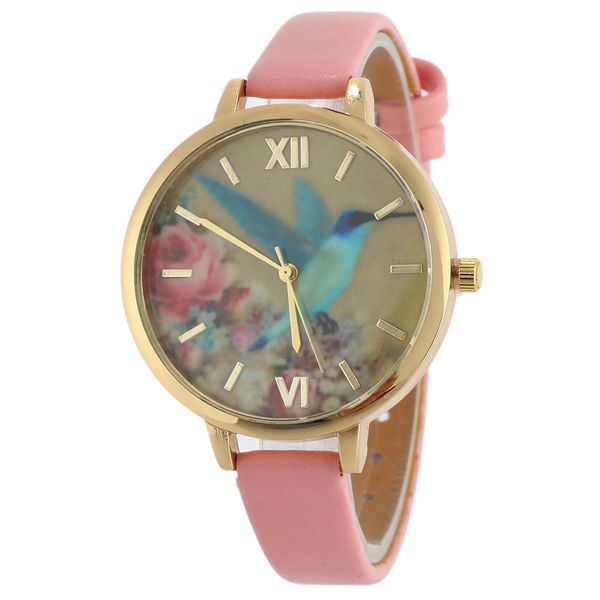 fashion lady woman female flower roman gold frame hummingbird bird leather belt watch students dress quartz strips gift watches, Slivery;brown
fashion lady woman female flower roman gold frame hummingbird bird leather belt watch students dress quartz strips gift watches, Slivery;brown