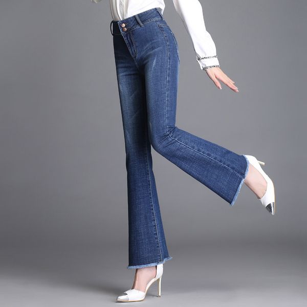 2020 new spring and summer fashion casual cotton plus size stretch brand female women girls flare pants jeans clothes, Blue
2020 new spring and summer fashion casual cotton plus size stretch brand female women girls flare pants jeans clothes, Blue