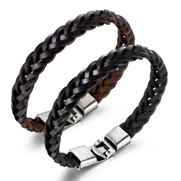 europe ornament men alloy fashion simple woven leather strap bracelet classic black jewelry gift for boyfriend
europe ornament men alloy fashion simple woven leather strap bracelet classic black jewelry gift for boyfriend