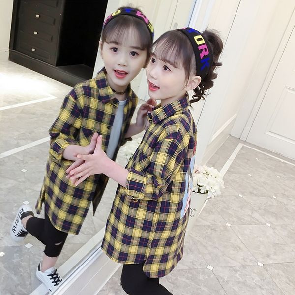 bnonn 2019 season new clothing korean style shirt children's clothing girl's plaid shirt children's back printing girl's, White;black
bnonn 2019 season new clothing korean style shirt children's clothing girl's plaid shirt children's back printing girl's, White;black