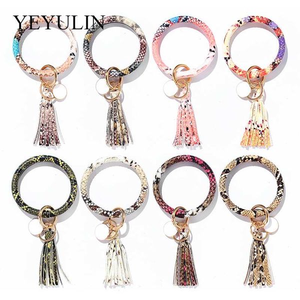 new fashion bohemia tassel keychain pu leather o key chain circle wristlet keychain for women girls, Silver
new fashion bohemia tassel keychain pu leather o key chain circle wristlet keychain for women girls, Silver