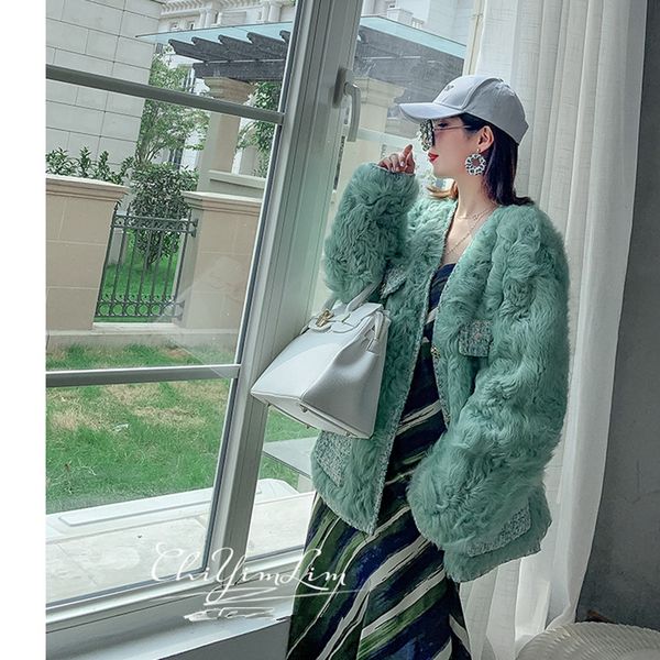 women natural 2020 winter fashion real lamb jackets female long-sleeved warm fur coat, Black
women natural 2020 winter fashion real lamb jackets female long-sleeved warm fur coat, Black