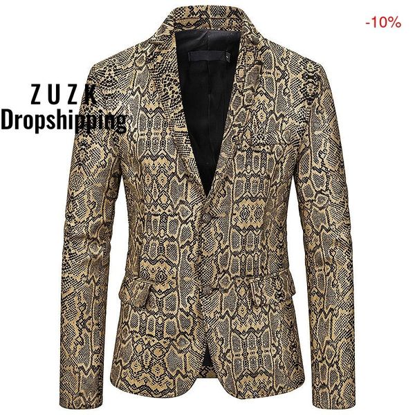 zuzk gold snake patter print blazer men fashion nightclub singers blazers men suits party stage perform blazer jacket, White;black
zuzk gold snake patter print blazer men fashion nightclub singers blazers men suits party stage perform blazer jacket, White;black