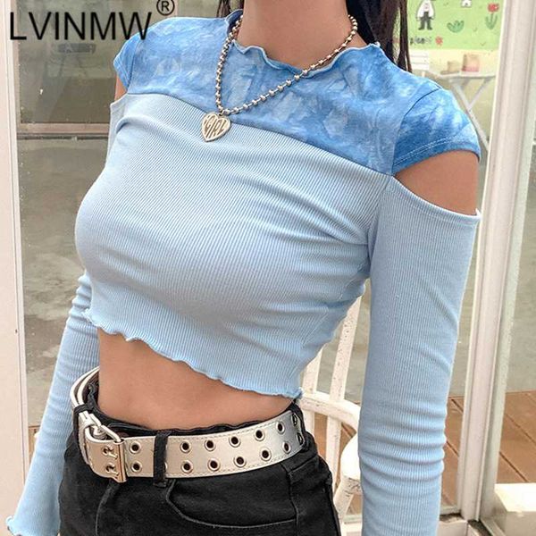 women's t-shirt lvinmw long sleeve hollow out round neck ruffles tie dye crop 2021 autumn patchwork slim fashion tshirt street, White
women's t-shirt lvinmw long sleeve hollow out round neck ruffles tie dye crop 2021 autumn patchwork slim fashion tshirt street, White