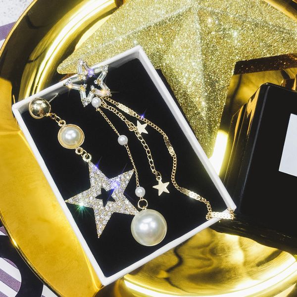 dominated new asymmetric pentagon earrings fashionable temperament long pearl dropping individual women dangle earrings, Silver
dominated new asymmetric pentagon earrings fashionable temperament long pearl dropping individual women dangle earrings, Silver