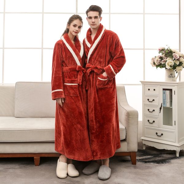 night dress women bathrobe flannel robe men winter lengthened flannel plush shawl bathrobe long sleeved robe coat, Black;brown
night dress women bathrobe flannel robe men winter lengthened flannel plush shawl bathrobe long sleeved robe coat, Black;brown