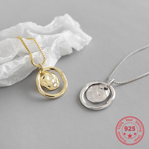 real s925 sterling silver fine necklaces simple irregular concave surface retro fashion pendant necklaces women jewelry
real s925 sterling silver fine necklaces simple irregular concave surface retro fashion pendant necklaces women jewelry